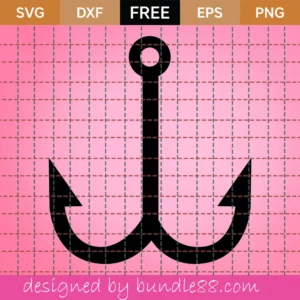 Fishing Hook Svg Free, Fishing Svg, Hook Svg, Instant Download, Silhouette Cameo
