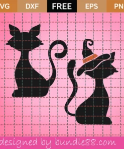 Free Halloween Cat Silhouettes Svg