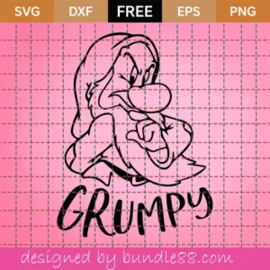 Grumpy Svg Free, Disney Svg, Snow White And The Seven Dwarfs Svg, Instant Download