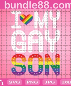 I Love My Gay Son, Rainbow Flag Invert
