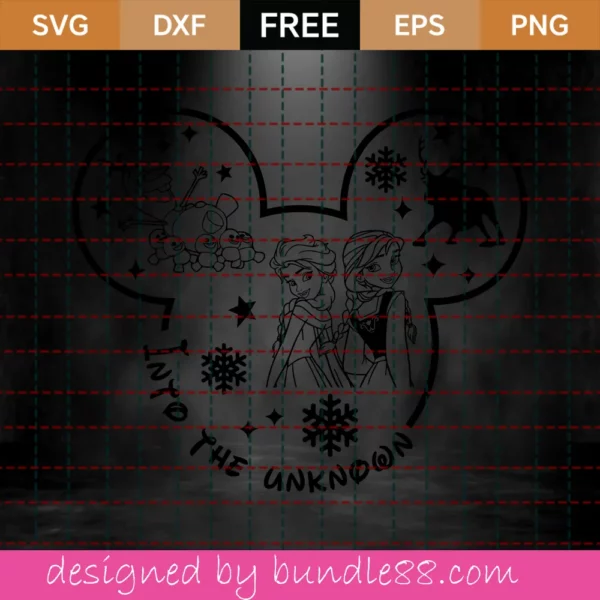 Into The Unknown Svg Free, Elsa Svg, Anna Svg, Instant Download, Silhouette Cameo Invert