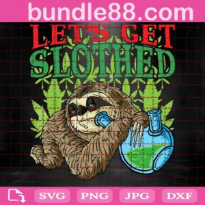 Let'S Get Slothed, Sloth Clipart, Sloth Bundle, Cute Sloth Invert
