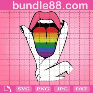 Lgbt Pride Lesbian Tongue – Lgbt Cricut File Silhouette Art Invert