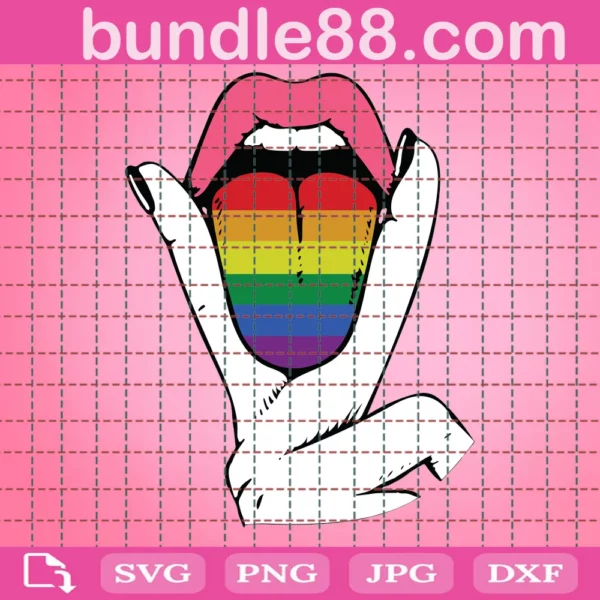 Lgbt Pride Lesbian Tongue – Lgbt Cricut File Silhouette Art Invert