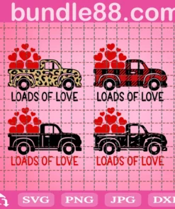 Loads Of Love, Valentine, Truck, Valentine’S Day, Leopard