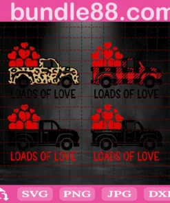 Loads Of Love, Valentine, Truck, Valentine’S Day, Leopard Invert