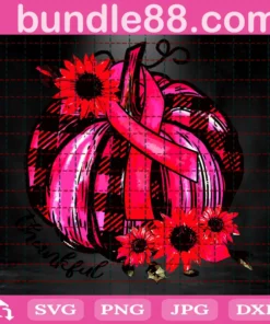 Pink Pumpkin Breast Cancer, Halloween Invert