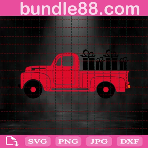 Red Truck, Vacation, Christmas Gift, Files For Cricut, Silhouette Invert