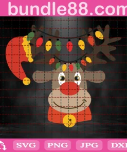 Reindeer Face, Rudolph Reindeer, Xmas Reindeer, Christmas Light Invert