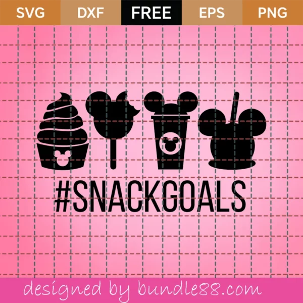 Snack Goals Svg Free, Disney Snacks Svg Free, Hashtag Svg, Mickey Mouse Svg