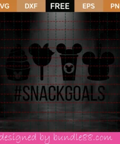 Snack Goals Svg Free, Disney Snacks Svg Free, Hashtag Svg, Mickey Mouse Svg Invert