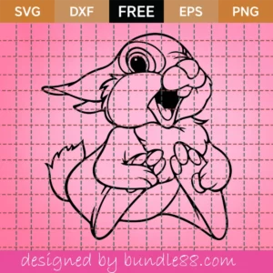 Thumper Svg Free, Disney Svg, Bambi Svg, Instant Download, Silhouette Cameo