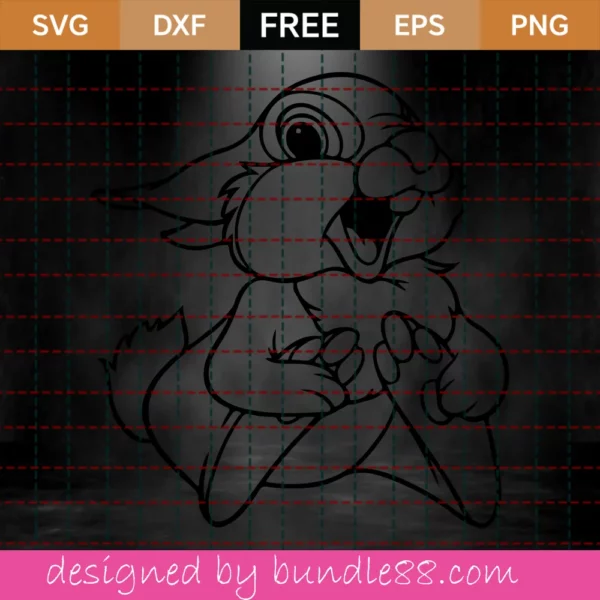 Thumper Svg Free, Disney Svg, Bambi Svg, Instant Download, Silhouette Cameo Invert