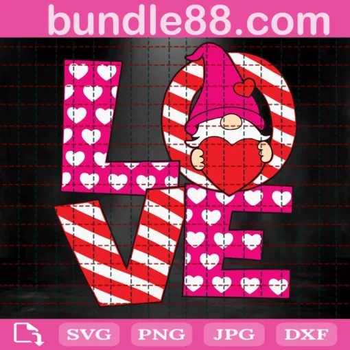 Valentine Gift, Gnome Love, Happy Valentines Day Invert