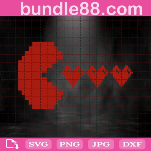 Valentines Day Hearts Funny For Gamer Boys Girls Kids Invert