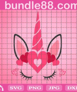 Valentines Unicorn, Heart, Pink Unicorn, Love