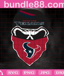 Houston Texans Skull Football Files, Clipart, Circut, Cutting Files Invert