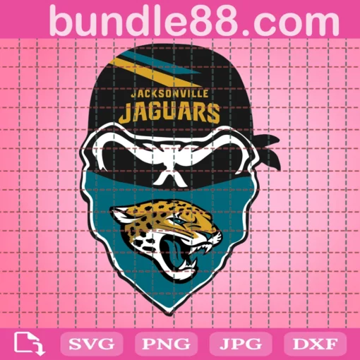 Jacksonville Jaguars Skull Football Files, Clipart, Circut