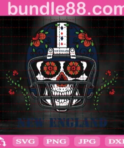 New England Patriots Skull Football, American Football Skull Invert
