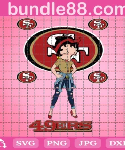 San Francisco 49Ers Betty Boop, Football Girl, Black Betty Boop
