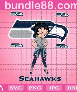Seattle Seahawks Betty Boop, Football Girl, Black Betty Boop
