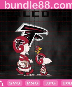 Snoopy Atlanta Falcons Football, Peanuts Football , Peanuts Digital Art Invert