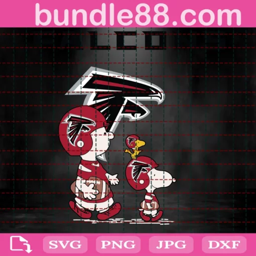 Snoopy Atlanta Falcons Football, Peanuts Football , Peanuts Digital Art Invert