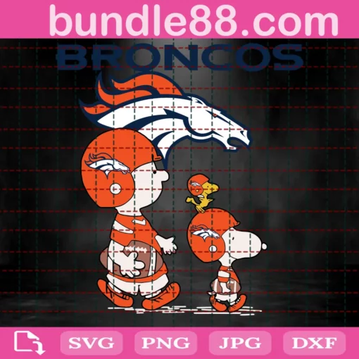 Snoopy Denver Broncos Football, Peanuts Football , Peanuts Digital Art Invert