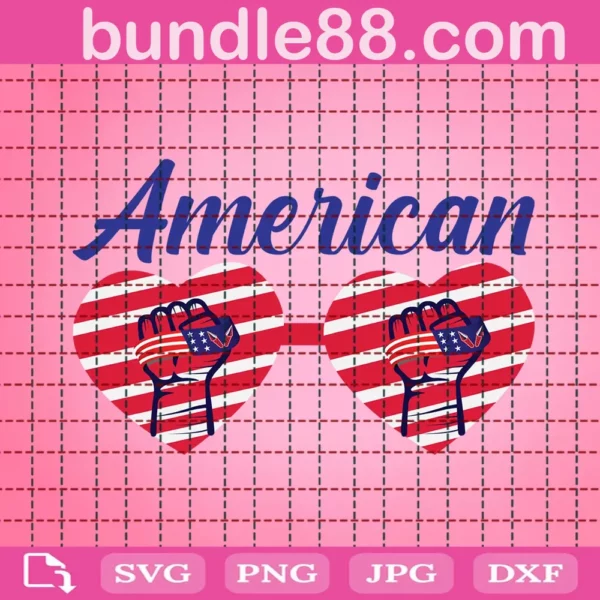 American Heart 4Th Of July Svg
