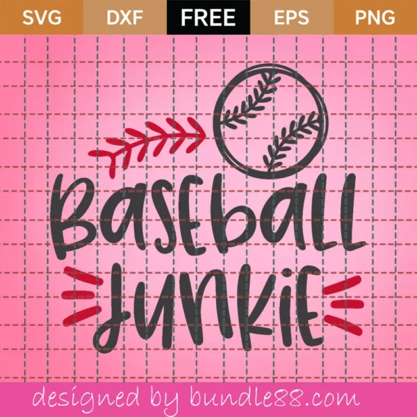 Free Baseball Junkie Svg