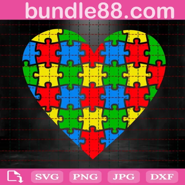 Heart Puzzle Autism Svg, Autism Puzzle Svg, Autism Svg, Autism Awareness Svg