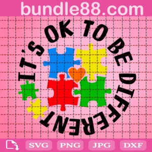 It'S Ok To Be Different Autism Puzzle Svg, Autism Puzzle Svg, Autism Svg