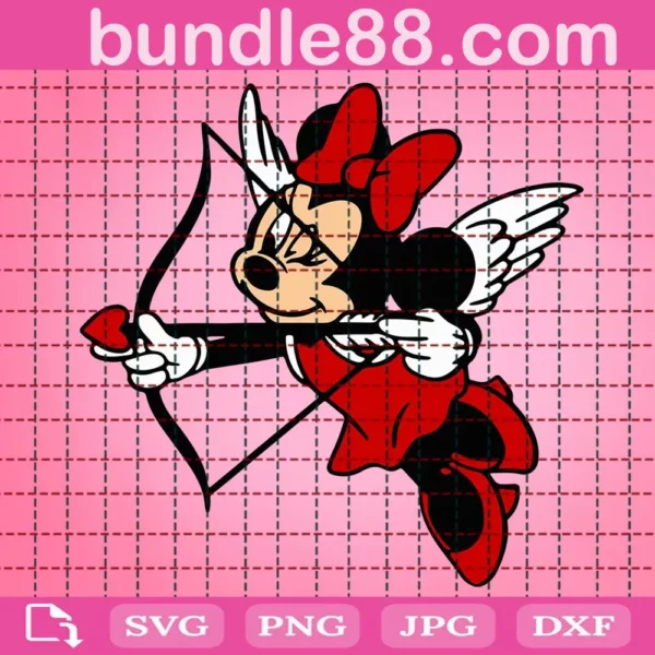 Minnie Cupid Svg, Love Svg, Valentines Day Svg, Valentines Svg, Happy Valentines Svg