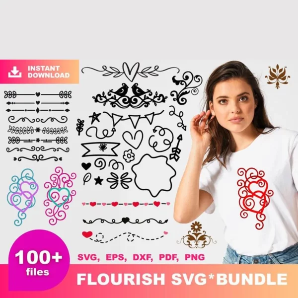 100+ Flourish Bundle Svg