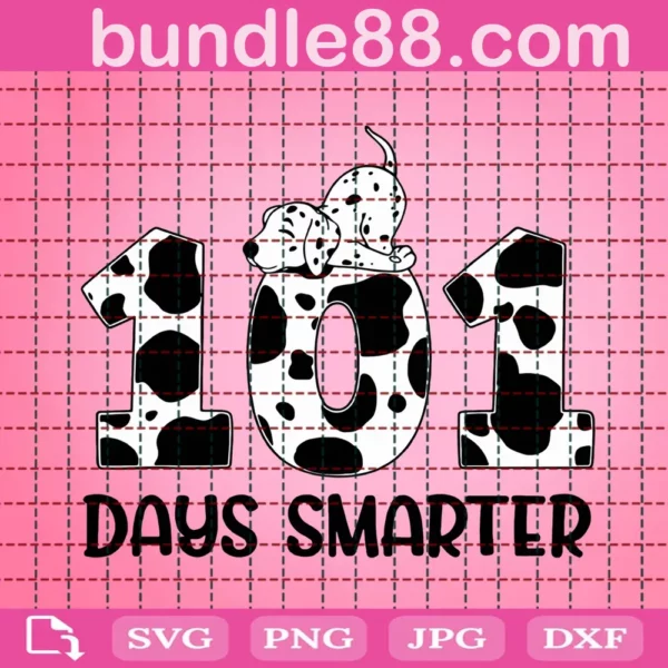 101 Days Smarter Dalmation Dog Svg