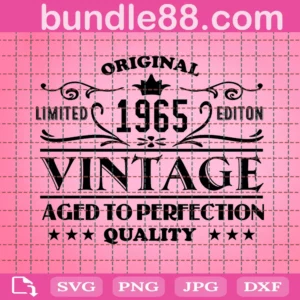 1965 Aged To Perfection Birthday Vintage Svg