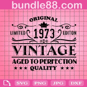 1973 Aged To Perfection Birthday Vintage Svg