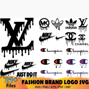 21+ Fashion Brand Dripping Logo Bundle Svg