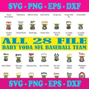 28 Files Baby Yoga Nfl Baseball Team Svg