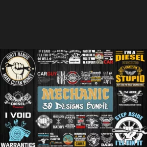 30 Mechanic Designs Svg Bundle