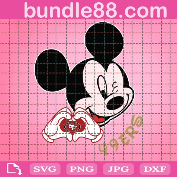 49Ers Mickey Mouse Football Svg