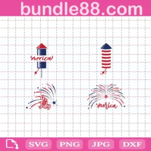 4Th Of July American Firework Svg Free