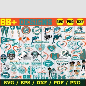 65+ Designs Miami Dolphins Football Svg Bundle