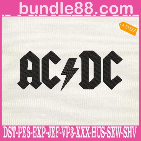 ACDC Band Embroidery Design