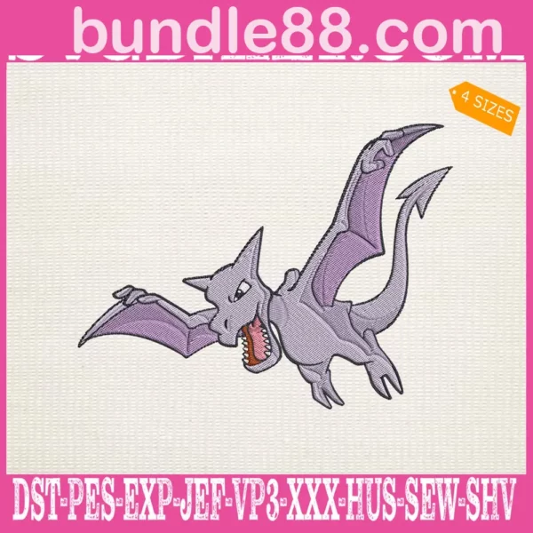 Aerodactyl Pokemon Embroidery Design