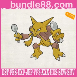 Alakazam Pokemon Embroidery Design