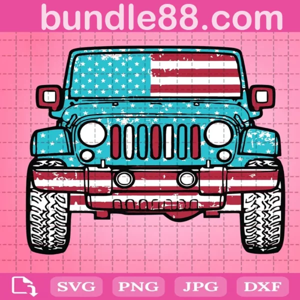 America Jeep Flag Svg