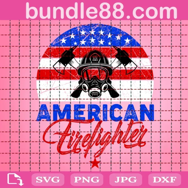 American Firefighter Flag Svg