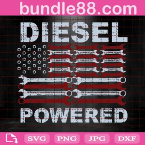 American Flag Wrench Diesel Powered Svg