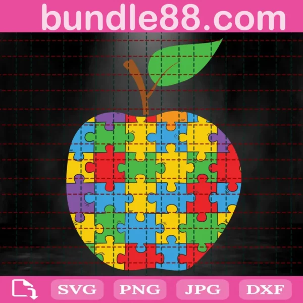 Apple Puzzle Autism Svg